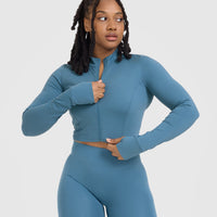 Timeless Crop Jacket | Moonstone Blue