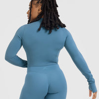 Timeless Crop Jacket | Moonstone Blue