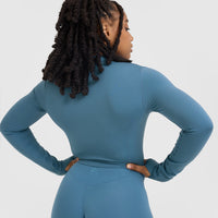 Timeless Crop Jacket | Moonstone Blue