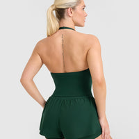 Timeless Halter Neck Mid Vest | Racing Green