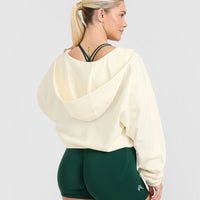 Lightweight Zip Through Hoodie with Printed Logo | Off White