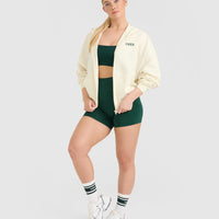 Lightweight Zip Through Hoodie with Printed Logo | Off White