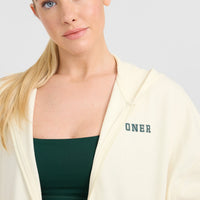 Lightweight Zip Through Hoodie with Printed Logo | Off White