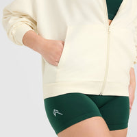 Lightweight Zip Through Hoodie with Printed Logo | Off White