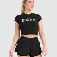 Cotton Baby T-Shirt with Printed Logo | Black