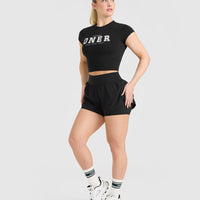 Cotton Baby T-Shirt with Printed Logo | Black