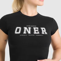 Cotton Baby T-Shirt with Printed Logo | Black