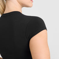 Cotton Baby T-Shirt with Printed Logo | Black