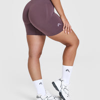 Effortless Seamless Shorts with White Logo | Vintage Purple