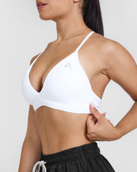 Unified Ultra Micro V Neck Bralette | White