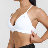 Unified Ultra Micro V Neck Bralette | White