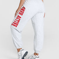 Lightweight Jogger with Red Graphic | Light Grey Marl