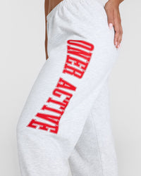 Lightweight Joggers with Red Graphic | Light Grey Marl