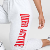 Lightweight Jogger with Red Graphic | Light Grey Marl
