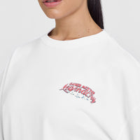 OA Tour Graphic Washed Long Sleeve Top | White
