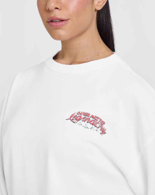 OA Tour Graphic Washed Long Sleeve Top | White