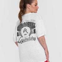 Legendary Graphic Print Washed T-Shirt | Light Grey Marl
