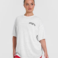 Legendary Graphic Print Washed T-Shirt | Light Grey Marl