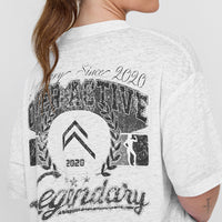 Legendary Graphic Print Washed T-Shirt | Light Grey Marl