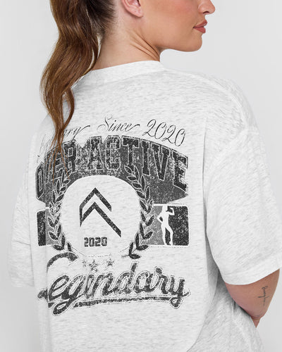 Legendary Graphic Print Washed T-Shirt | Light Grey Marl