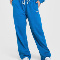 Raw Lounge Wide Leg Joggers with Graphic | Retro Blue