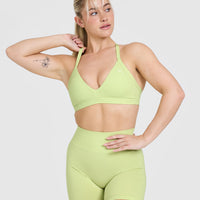 Unified Ultra Micro V Neck Bralette | Pump Green
