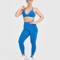 Unified Ultra Micro V Neck Bralette | Retro Blue