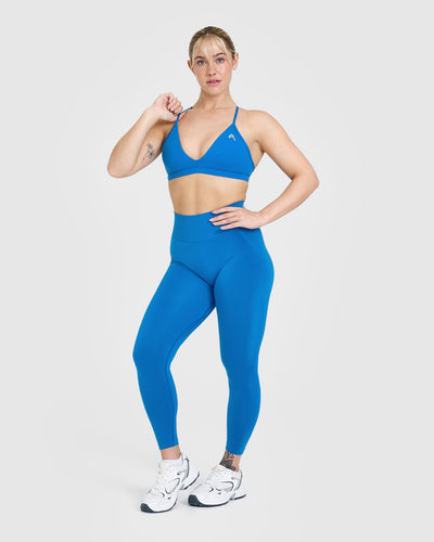 Unified Ultra Micro V Neck Bralette | Retro Blue