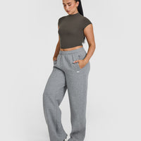 Mellowâ„¢ Rib Mid Mock Neck T-Shirt | Deep Taupe