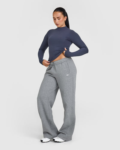 Mellowâ„¢ Rib Mock Neck Long Sleeve Top | True Blue