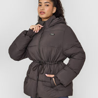 Mid Length Puffer Jacket | Truffle Brown
