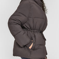 Mid Length Puffer Jacket | Truffle Brown