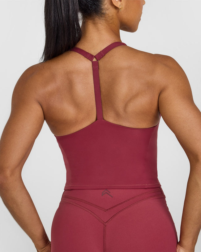 Timeless Square Neck Mid Vest | Burnt Cherry