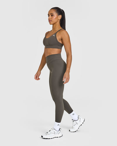 Unified High Waisted Leggings | Deep Taupe