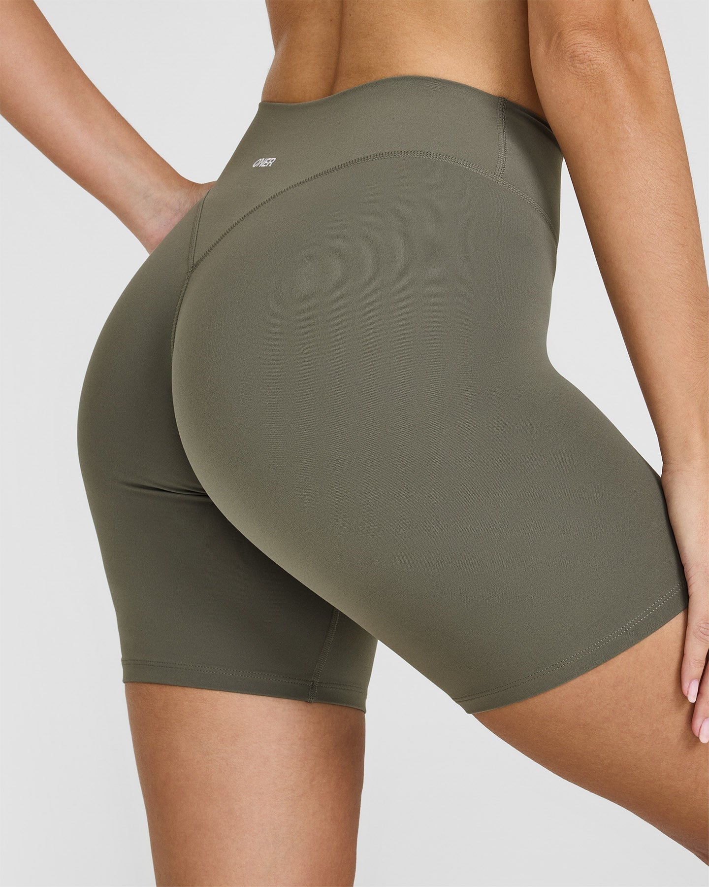 SoftMotion™ Cycling Shorts 8" with White Logo | Alpine Green