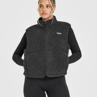 Zip Through Fleece Gilet | Washed Grey
