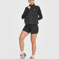 Zip Through Fleece Gilet | Washed Grey