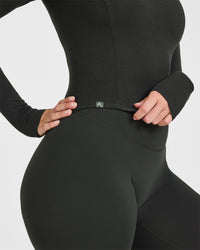 Mellow™ Rib Mid Long Sleeve Top | Soft Black