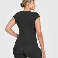 Mellowâ„¢ Rib T-Shirt | Soft Black