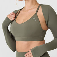 SoftMotion™ Long Sleeve Shrug | Alpine Green