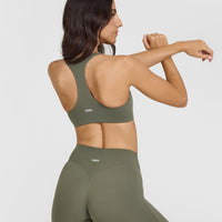 SoftMotion™ Bralette with White Logo | Alpine Green