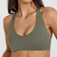SoftMotion™ Bralette with White Logo | Alpine Green
