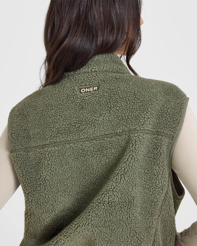 Zip Through Fleece Gilet | Alpine Green