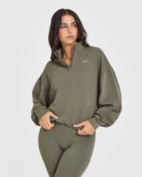 Mid Weight 1/4 Zip Sweatshirt | Alpine Green