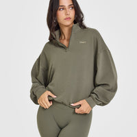 Mid Weight 1/4 Zip Sweatshirt | Alpine Green