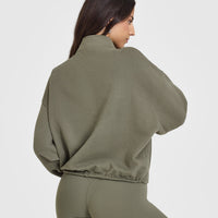 Mid Weight 1/4 Zip Sweatshirt | Alpine Green