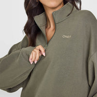 Mid Weight 1/4 Zip Sweatshirt | Alpine Green