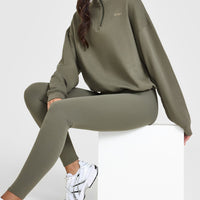 Mid Weight 1/4 Zip Sweatshirt | Alpine Green