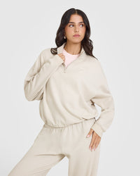 Mid Weight 1/4 Zip Sweatshirt | Sand