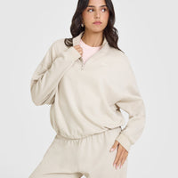 Mid Weight 1/4 Zip Sweatshirt | Sand